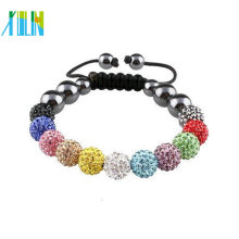 Cheap Fashion cord Bracelet with shamballa beads XLSBL042